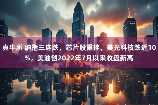 真牛所 纳指三连跌，芯片股重挫，美光科技跌近10%，美油创2022年7月以来收盘新高